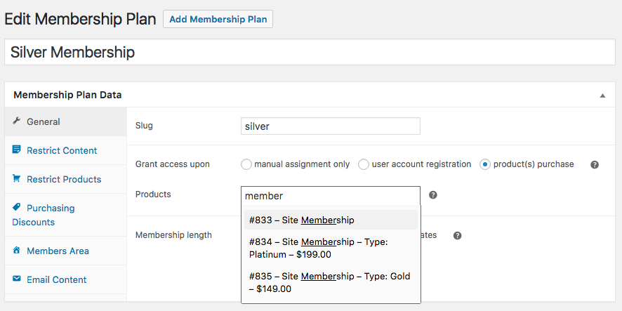 WooCommerce Memberships: Access selector